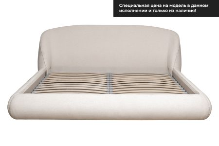 Кровать Palazzo 180 без мех.шенилл экрю Natur Ecru 215*240*90см