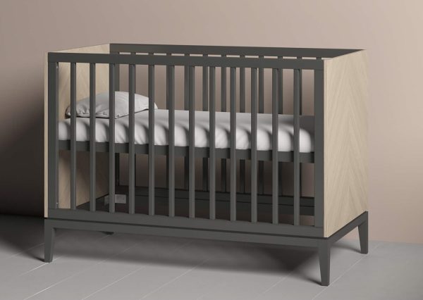 Кроватка Fjord спальное место 60*120 см  (темно-серый) — изображение 3