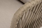 "Мальорка" кресло плетеное из роупа, основание дуб, роуп серо-коричневый 23мм, ткань бежевая 15052 — изображение 5