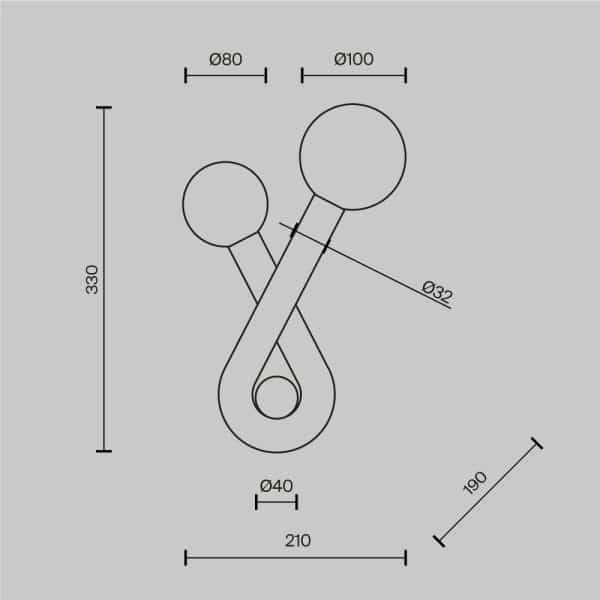 Настенный светильник (бра) Maytoni MOD476WL-02PT — изображение 4