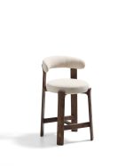 Полубарный стул Granite из бежевой синели и ясеня с отделкой орех 65 см