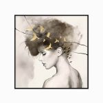 Постер Lady with Birds 100х100