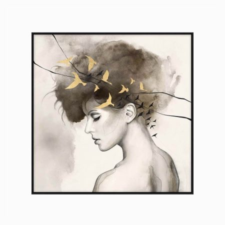 Постер Lady with Birds 100х100