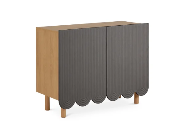 Сервант 2-х дверный Mira темно-серый, дуб — изображение 3