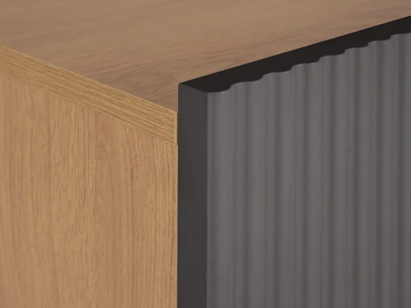 Сервант 2-х дверный Mira темно-серый, дуб — изображение 5