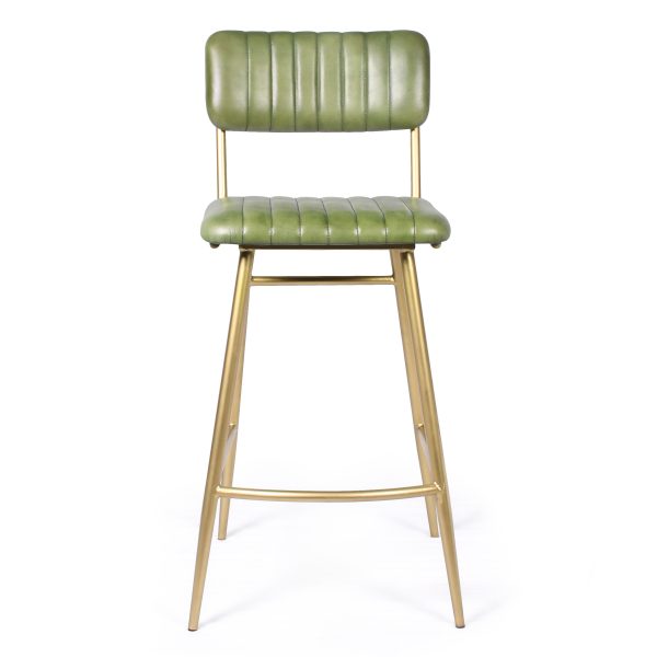 Стул барный кожаный на металлических ножках, КЕРАЛА II Грин — изображение 3