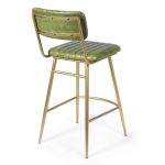 Стул барный кожаный на металлических ножках, КЕРАЛА II Грин — изображение 4
