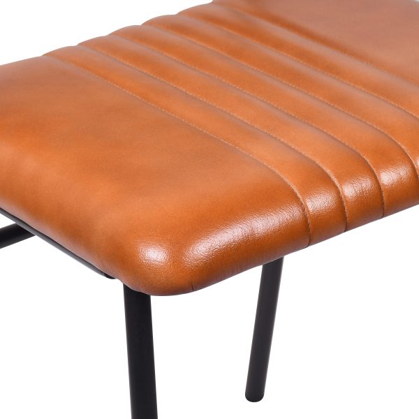Стул кожаный на металлических ножках, АНУПАМА Браун — изображение 5