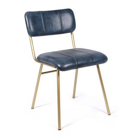 Стул кожаный на металлических ножках