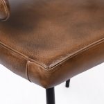 Стул кожаный на металлических ножках, АВАСТХА Браун — изображение 5