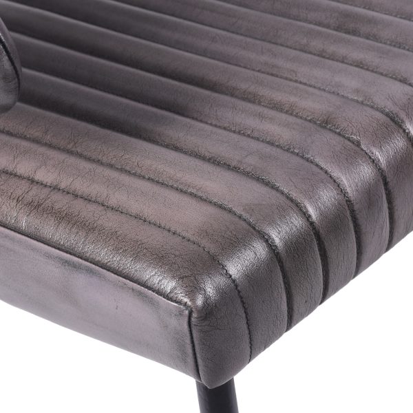 Стул кожаный на металлических ножках, АВАСТХА Грей — изображение 5