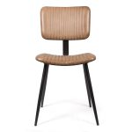 Стул кожаный на металлических ножках, САНДЖА — изображение 3