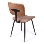 Стул кожаный на металлических ножках, САНДЖА — изображение 4