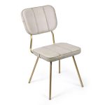 Стул кожаный на металлических ножках