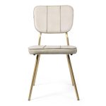 Стул кожаный на металлических ножках, САТРИЯ Уайт — изображение 3