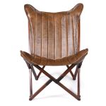 Стул кожаный складной на деревянном основании, ГОА Браун — изображение 3