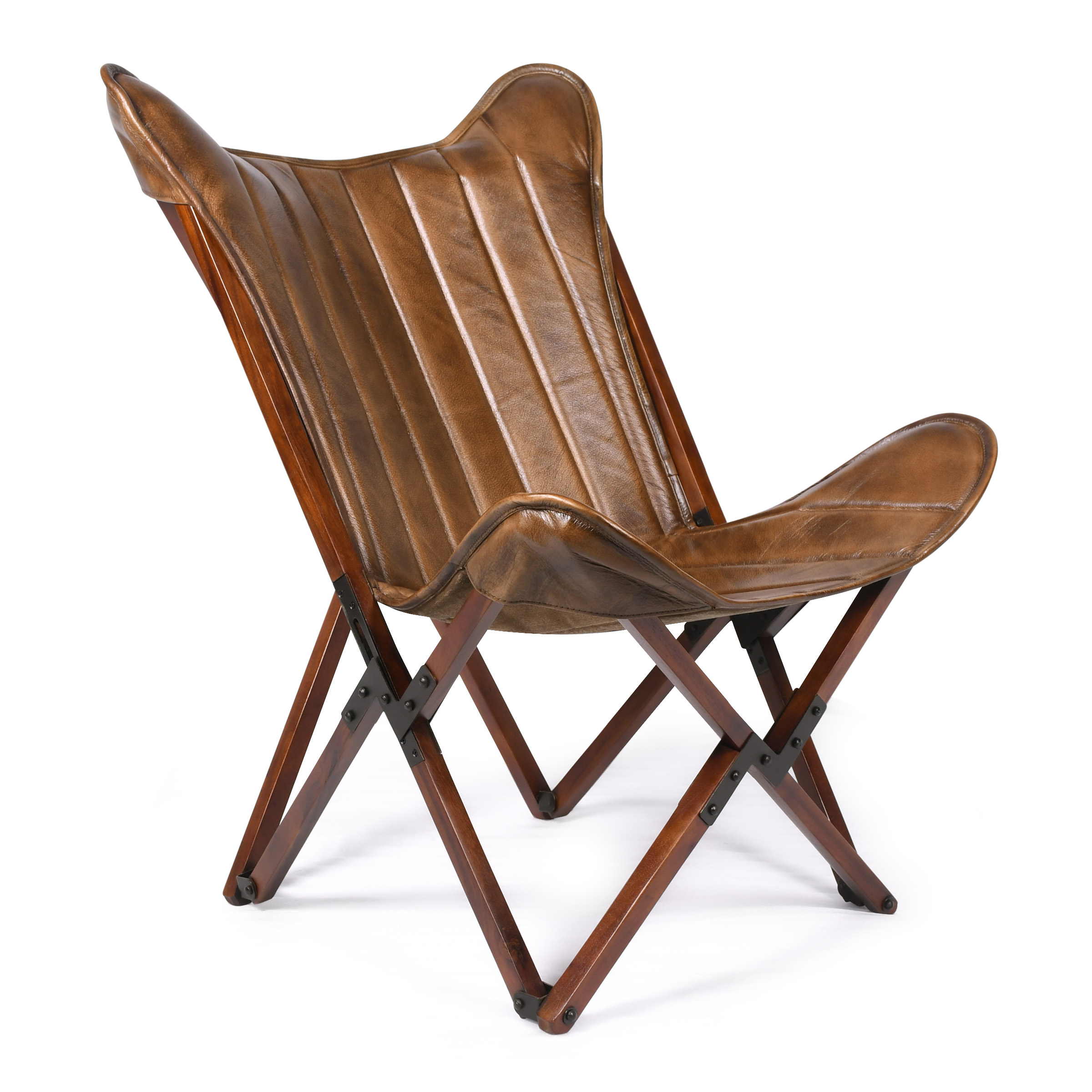 Стул кожаный складной на деревянном основании Стул кожаный складной на деревянном основании