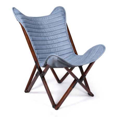 Стул кожаный складной на деревянном основании