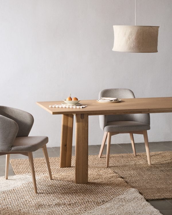 Стул Nelida из коричневой синели с ножками в натуральной отделке — изображение 3