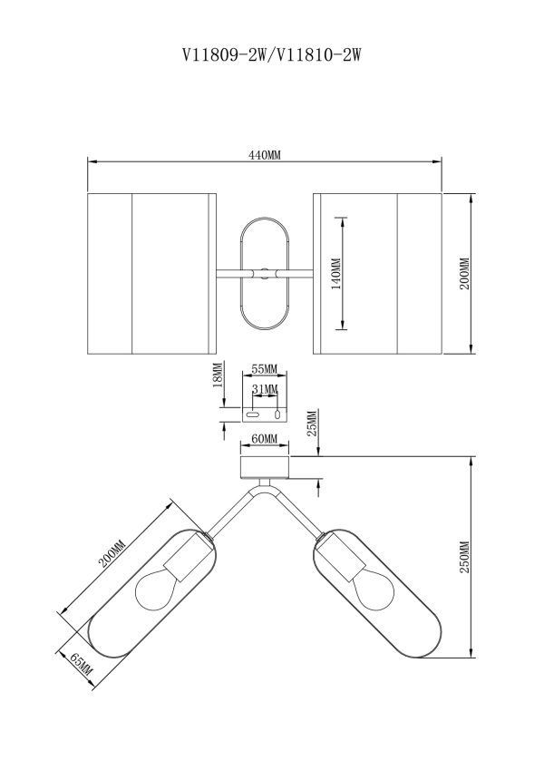 Светильник настенный Moderli V11809-2W Metalicana — изображение 3