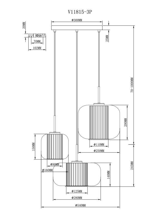 Светильник подвесной Moderli V11815-3P Ember — изображение 3