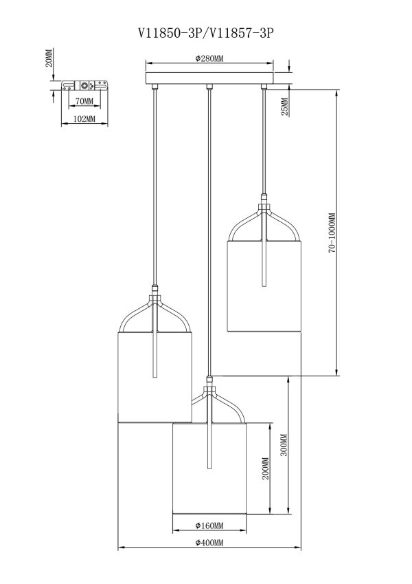Светильник подвесной Moderli V11857-3P Inari — изображение 3