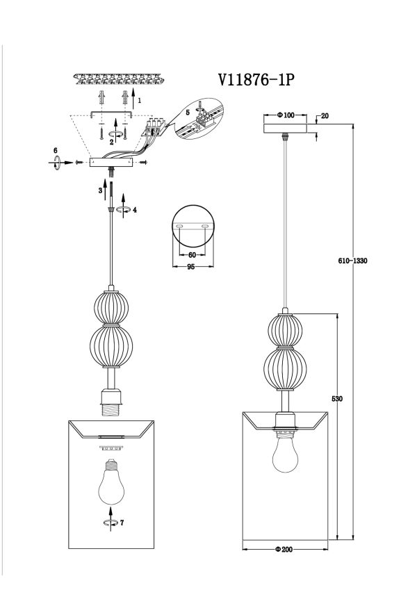 Светильник подвесной Moderli V11876-1P Brumi — изображение 3