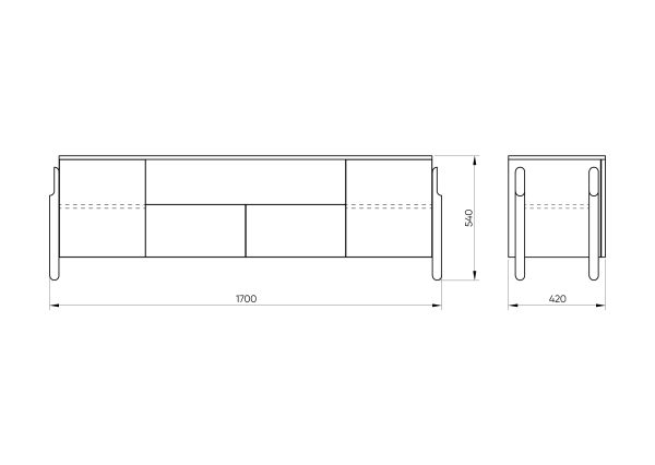 Тумба Basic под ТВ с нишей ширина 170 см (белый) — изображение 3