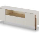 Тумба Basic под ТВ с нишей ширина 170 см (молочный)