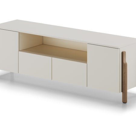 Тумба Basic под ТВ с нишей ширина 170 см (молочный)