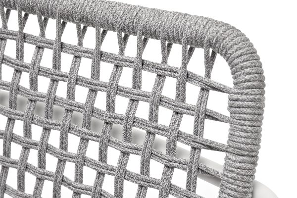 "Тунис" стул плетеный из роупа, каркас алюминий белый, роуп светло-серый — изображение 5