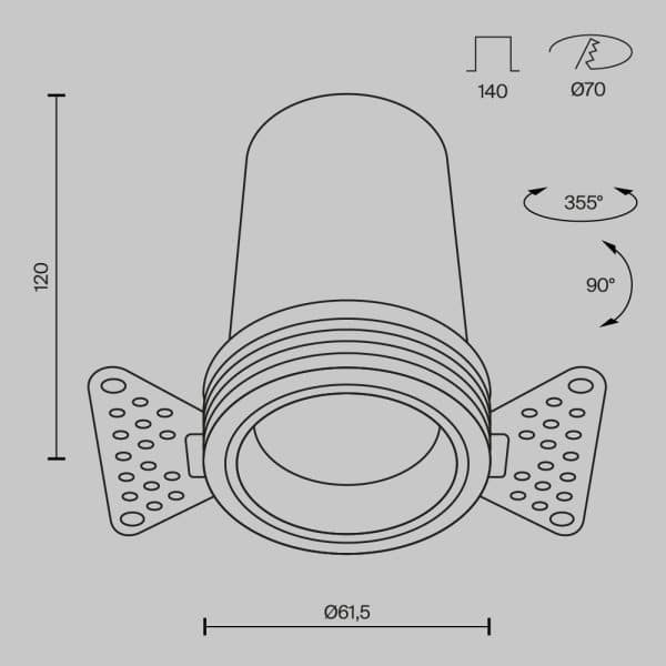 Встраиваемый светильник Technical DL125-L12-4K-TRS-W — изображение 2