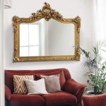 Зеркало настенное горизонтальное в резной золотой раме Imperial