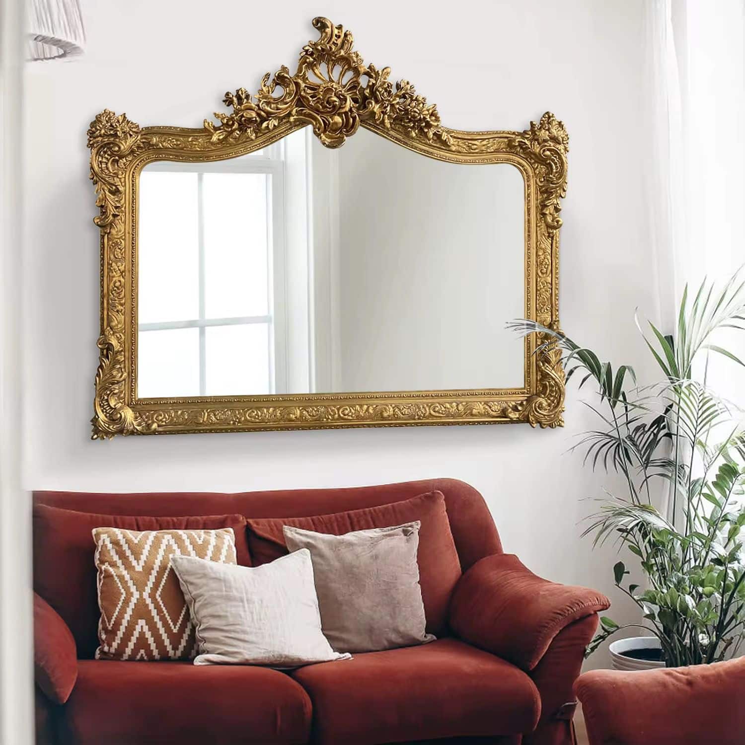 Зеркало настенное горизонтальное в резной золотой раме Imperial Зеркало настенное горизонтальное в резной золотой раме Imperial