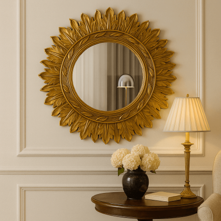 Зеркало-солнце в золотой раме Sunshine