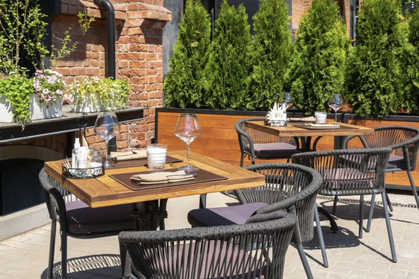 "Женева" стул плетеный из роупа, каркас алюминий темно-серый (RAL7024) шагрень, роуп темно-серый круглый, ткань темно-серая — изображение 5