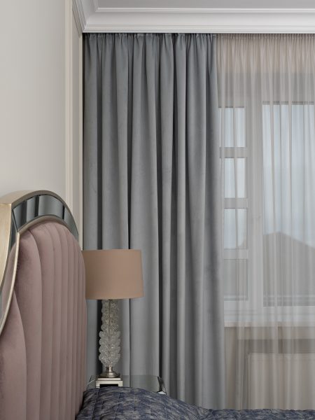 121GD-00029  Портьера Silkу 30 голубая димаут 300*260