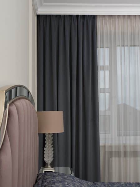 121GD-00032 Портьера Silkу 46 серая димаут 275*260