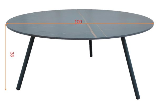 129KN-01450 Стол кофейный "EMBRACE" уличный черный d100*38см — изображение 5