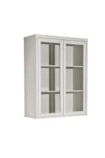 151SV-000014 Шкаф-витрина бежевый 2 стеклянных фасада 100*128*40см — изображение 2