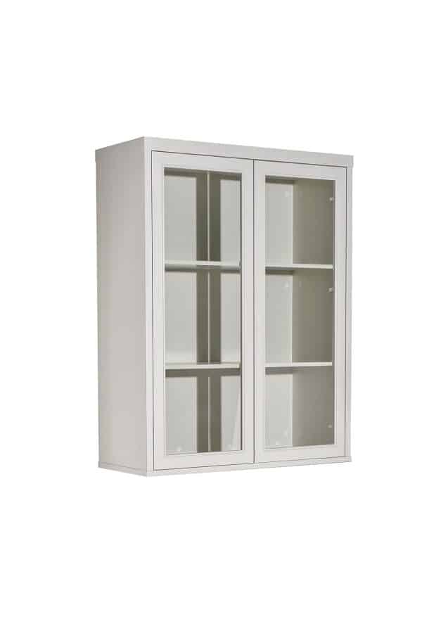 151SV-000014 Шкаф-витрина бежевый 2 стеклянных фасада 100*128*40см — изображение 2