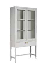 151SV-000014 Шкаф-витрина бежевый 2 стеклянных фасада 100*128*40см — изображение 4