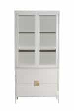 151SV-000014 Шкаф-витрина бежевый 2 стеклянных фасада 100*128*40см — изображение 5