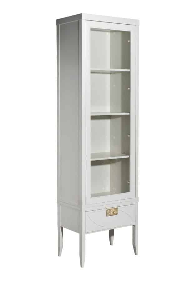 151SV-000015 Шкаф-витрина бежевый 1 стеклянный фасад 60*158*40см — изображение 5