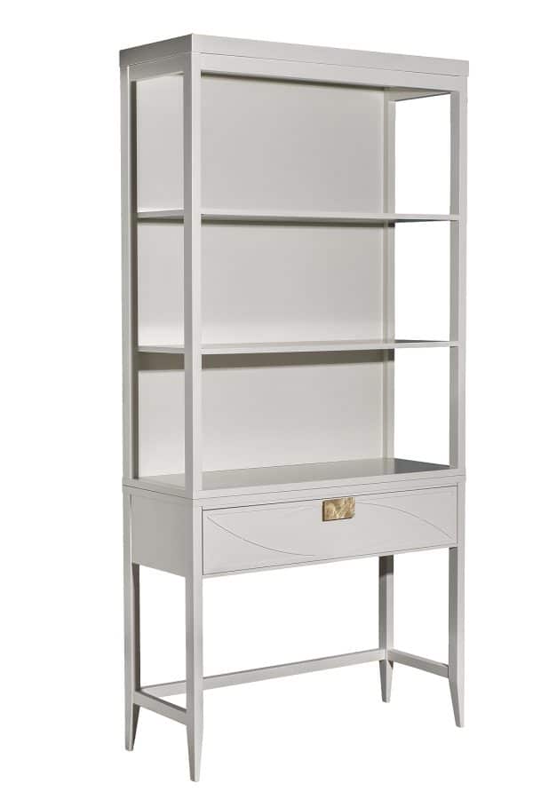 151SV-000016 Шкаф-витрина открытый бежевый 100*128*40см — изображение 4