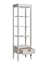 151SV-000018 Шкаф-витрина открытый узкий с тумбой прикроватной с 1-м ящиком — изображение 3