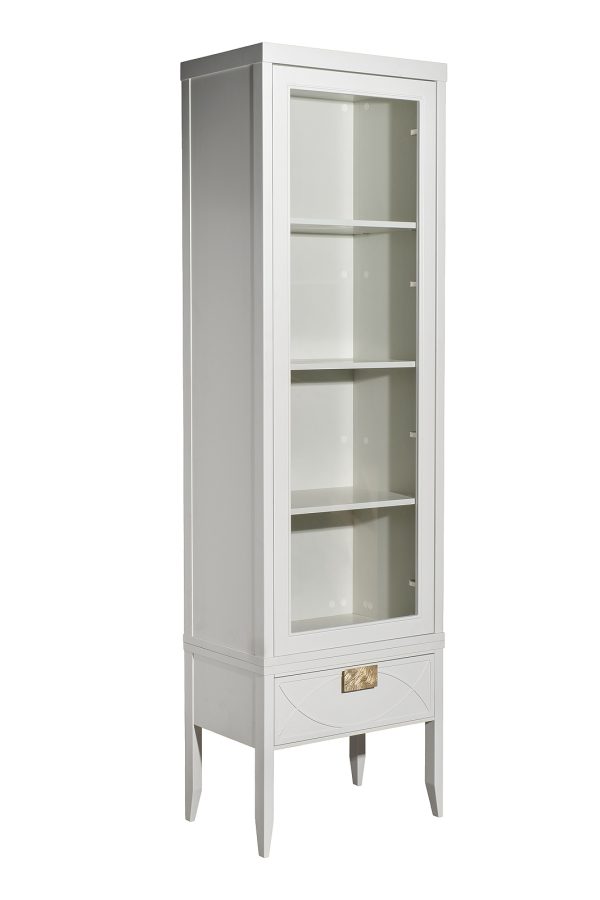 151SV-000020 Шкаф-витрина 1 стеклянный фасад с тумбой прикроватной с 1-м ящиком — изображение 2