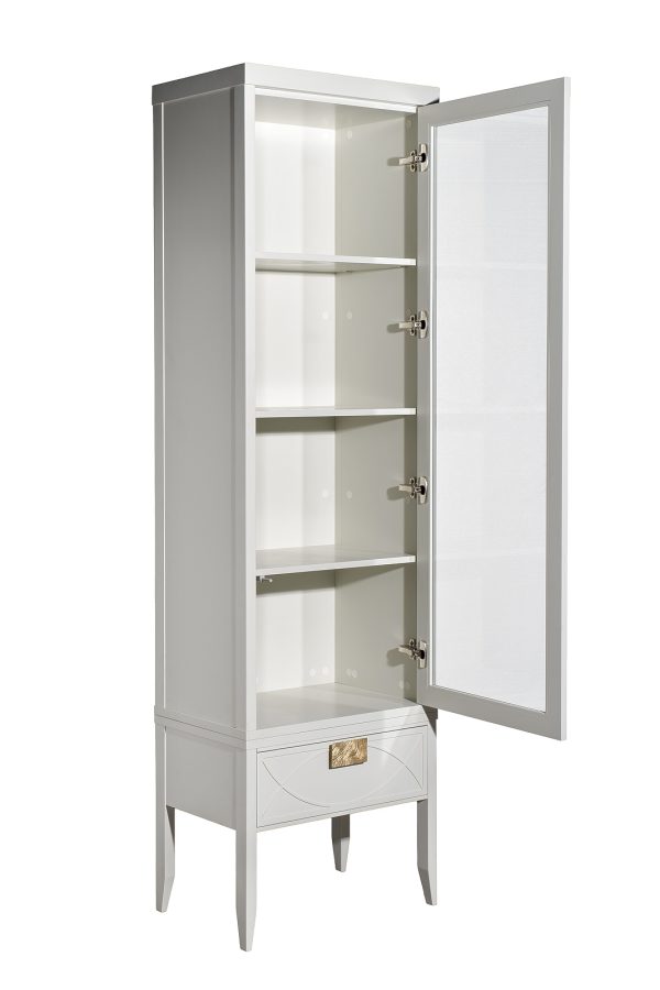 151SV-000020 Шкаф-витрина 1 стеклянный фасад с тумбой прикроватной с 1-м ящиком — изображение 3