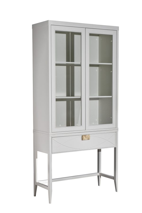 151SV-000024 Шкаф-витрина 2 стеклянных фасада с консолью с 1-м ящиком — изображение 2