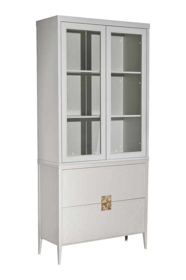 151SV-000025 Шкаф-витрина 2 стеклянных фасада с комодом с 2-мя ящиками — изображение 2